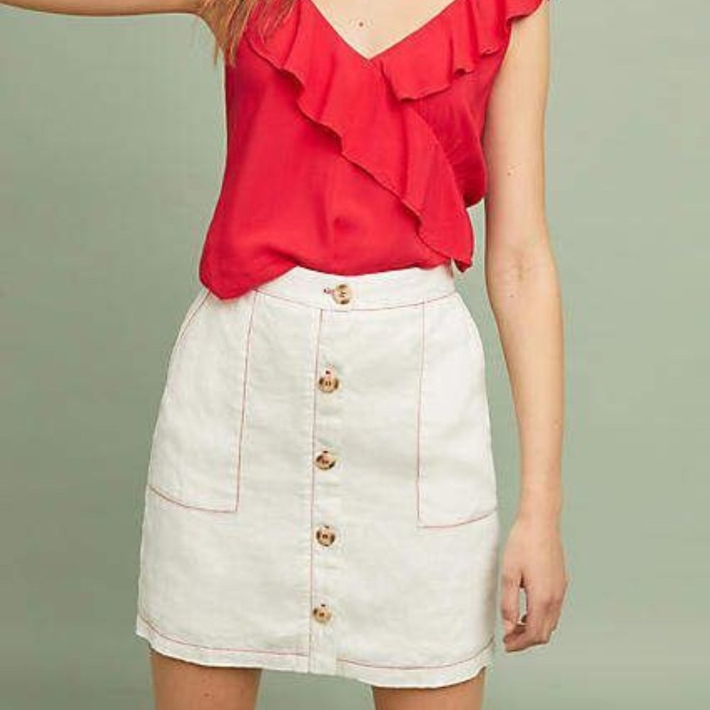 Anthropologie Amadi Linen Skirt Size S